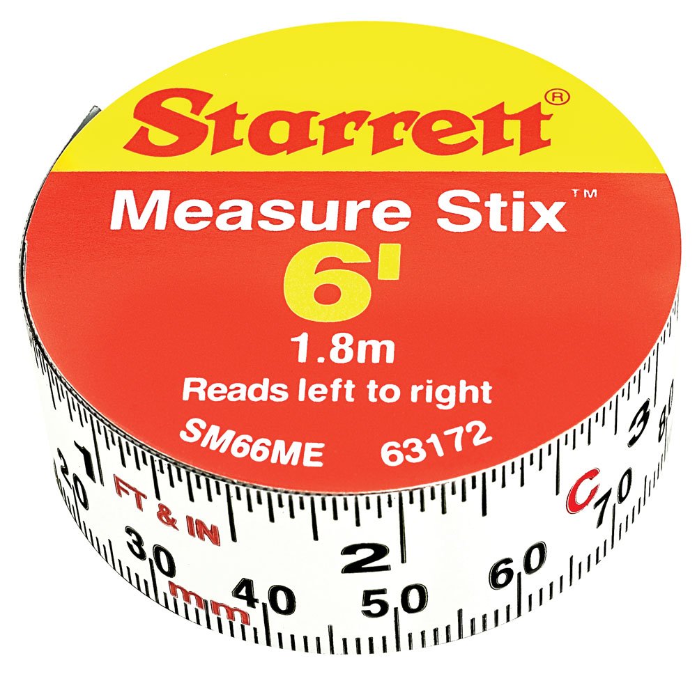 Starrett SM66ME Adhesive Tape Measure 3/4 Width 6 Length tillescenter