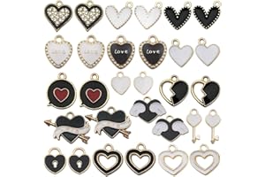 Heart Flower Rhinestone Charms for Jewelry Making Kit DIY Keychain Charms