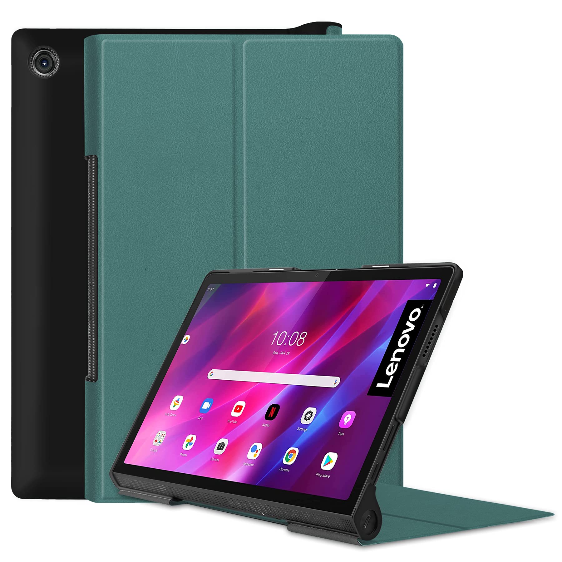Lobwerk Tablet Case for Lenovo Yoga Tab 11 YT-J706F 2021 11 Inch Slim Case Cover with Stand Function and Auto Sleep/Wake Function Green