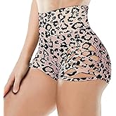 MOSISON Women's Workout Athletic High Waisted Butt Lifting Bandage Sports Gym Yoga Booty Shorts
