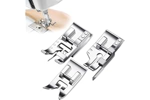 3 Pieces Stitch in Ditch Foot and 1/4 Inch Quilting Patchwork Presser Foot Set Suitable for Household Multi-Function Sewing M
