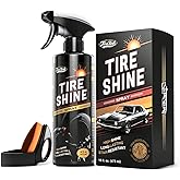 toretark Tire Shine Spray, Longer Lasting Ceramic Tire Coating, Deep High-Gloss Wet Look, User Friendly with Tire Shine Applicator, UV Protection for Cars, Trucks, RVs, and Motorcycles (16 fl oz)