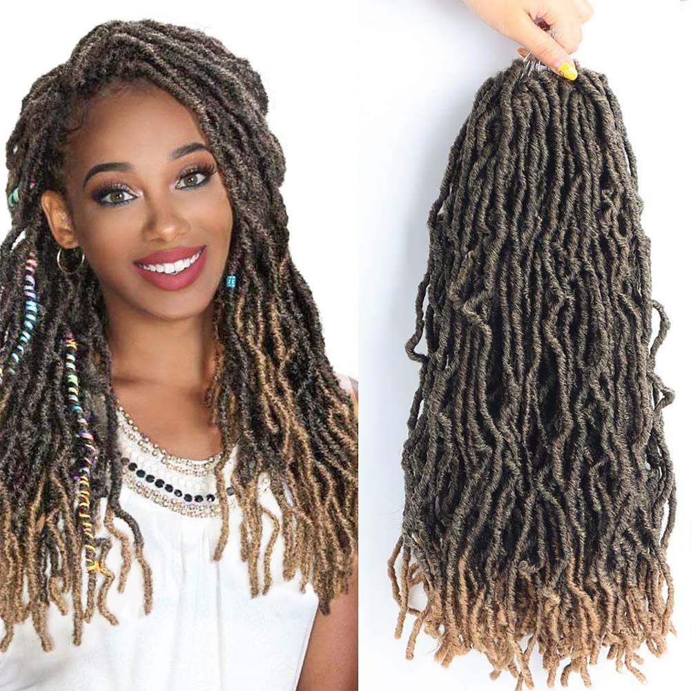 Faux Locs 24 Inch Crochet Hair New Soft Locs 6 Packs/Lot Curly Wavy Pre-Looped Faux Locs Goddess Synthetic Fiber Hair Extensions (24 Inch, T27#) — image 1