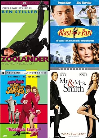 Amazon Com Past Fashion Spy 4 Movie Comedy Zoolander Blast From The Past Austin Powers Shagged Me Mr Mrs Smith Brad Pitt 4 Comedy Dvd Pack Brad Pitt Alicia