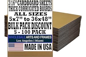 WHOLESALE ARTS AND FRAMES 24x36 Large Cardboard Sheets Target Backer 50 Pack 3/16" Thick Corrugated Cardboard Blanks 36x24 Flat Cardboard Dividers, Inserts for Mailers Hard Sheets for Packing, Mailing, Moving, Shipping, Crafts