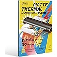 Uinkit Matte Thermal Laminating Sheets, 9 x 11.5 Inches 3 Mil Clear Anti-Glare with Matte Finish 30 Pack Fitted for Letter Size Laminating Pouches 8.5 x 11 inches