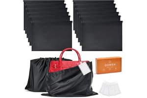 GDBEH 12 Pack Dust Bags for Handbags Travel Storage Pouch Silk Cloth Bag With Drawstring Large Storage Pouch for Handbag Purse Shoes Boots