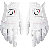 FINGER TEN Womens Ladies Golf Gloves Pair Both Hand or 2 Pack Left Right Hand, All Weather Grip & Comfortable Glove for Serious Performance, Stylish Pink White Fit S M L XL