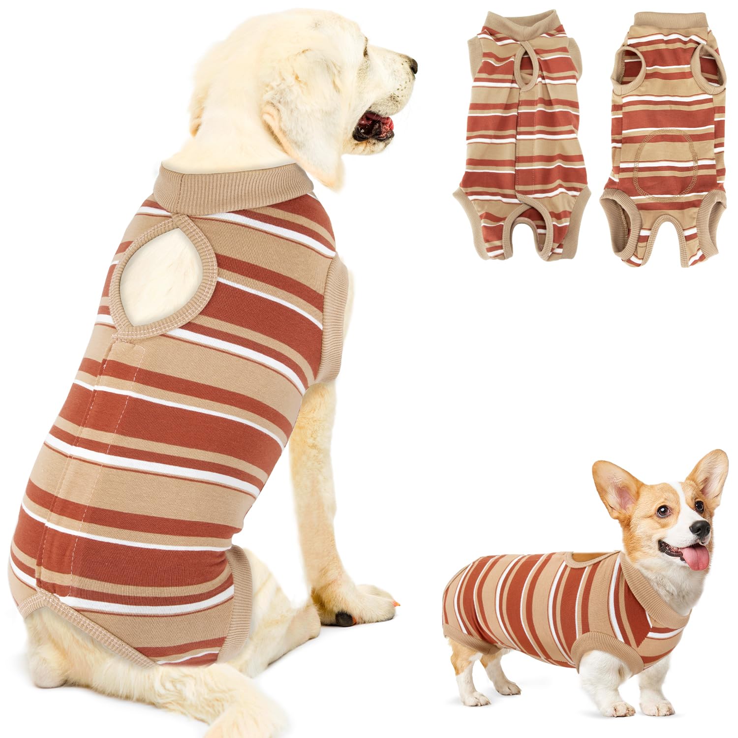 Eyein Dog Surgery Recovery Suit, Adjustable & Comfortable Dog Spay Onesie Recovery Suit, Cone E Collar Alternative for Female Male Dogs, Soft Body Shirt after Surgery for Abdominal Wound(S)