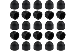 AYLIFU M8 Plastic Acorn Nut Protective Cap, 25Pcs, Black, Hexagonal Dome Protective Cap for Exposed Screws, Corrosion Resista