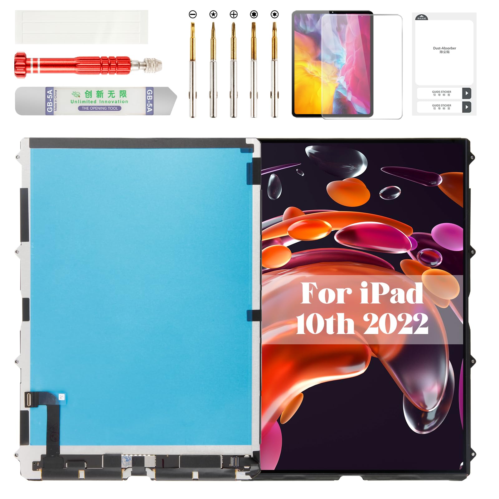 Photo 1 of for iPad 10th Generation 2022 Screen Replacement for iPad 10 Display LCD for iPad A2757 LCD Screen Replacement A2757 A2777 A2696 10.9" (Without Digitizer)