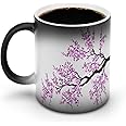 Sakura Tree Cherry Blossoms Magic Heat Sensitive Coffee Mug Color Changing Ceramic Mug Funny Gift