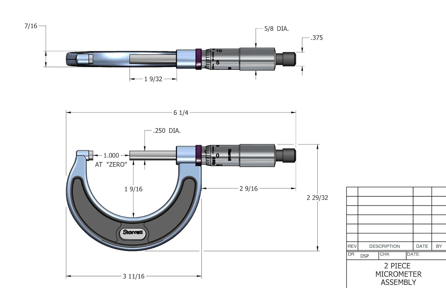 12 Range Starrett 226RL2 Outside Micrometer Lock Nut +/0.0001