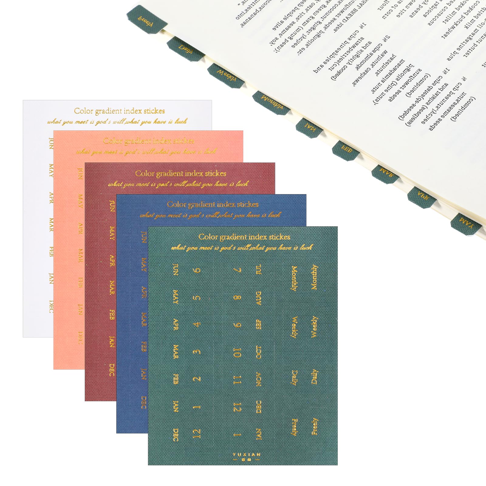 Photo 1 of 10 Sheets Monthly Adhesive Index Tabs, Planner Monthly Tabs Colorful Month Separator Tab Calendar Tab for Planners Study Notebook Office Supplies