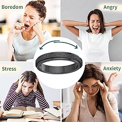 Supcare Anxiety Rings Spinner Black Spinner Ring