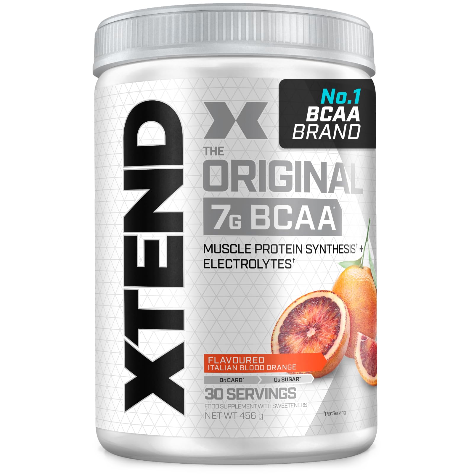 XTEND Original BCAA Powder Italian Blood Orange 30 Servings | 7g BCAAs Per Serving | Sugar Free Branched Chain Amino Acids and Electrolytes Powder for Post Workout Muscle Recovery and Hydration