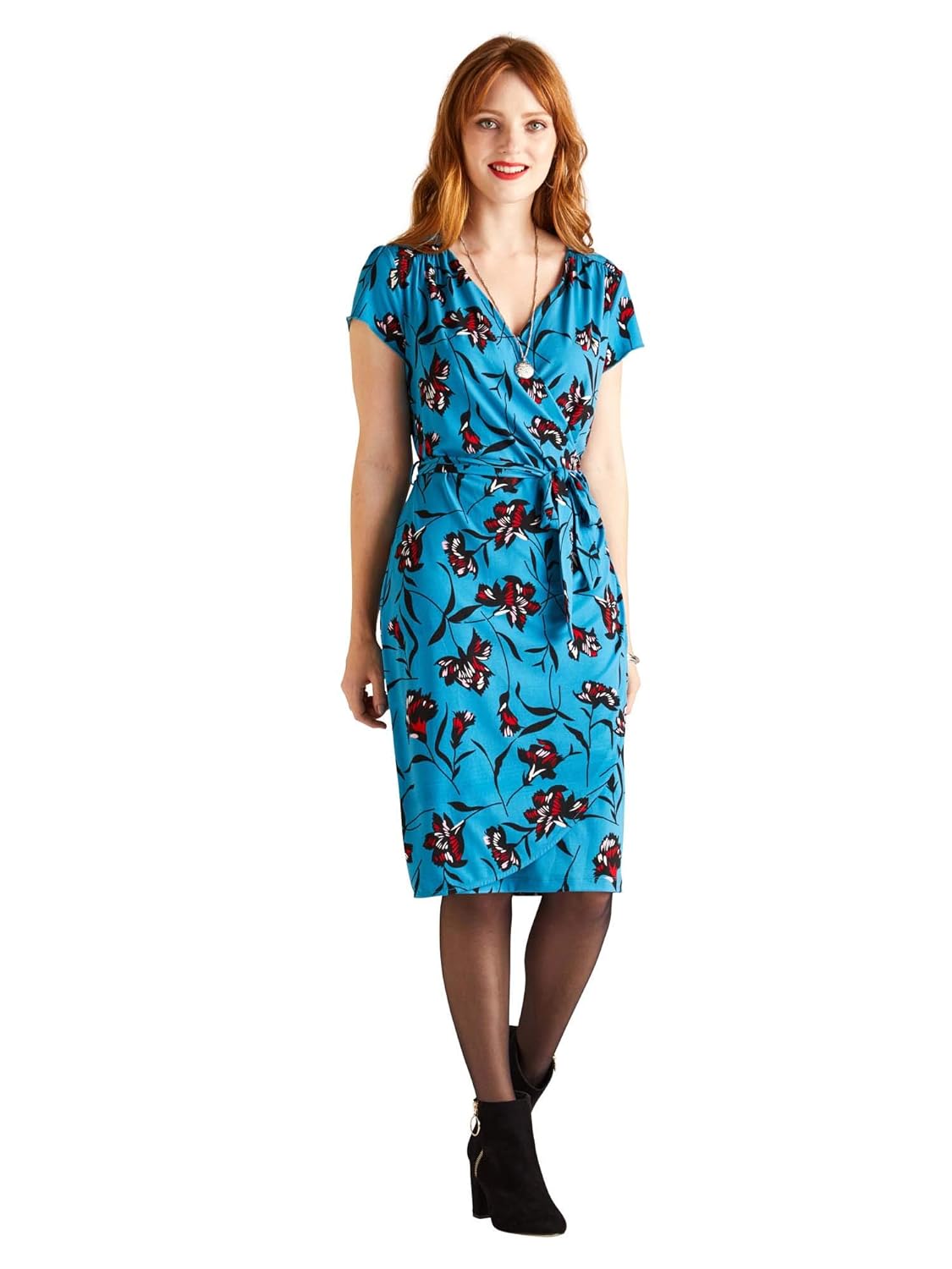Buy YUMI Women's Blue Casual Wear Wrap Dress at Amazon.in