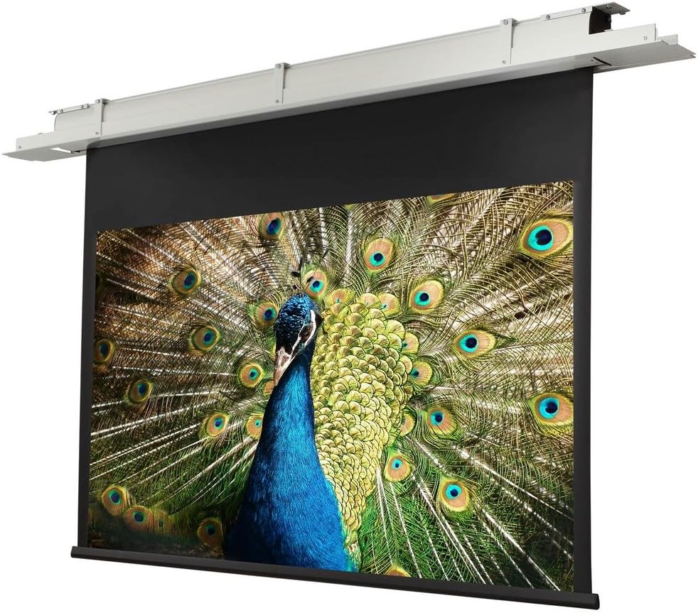 celexon electric Home Cinema and Business Projector Screen - Ceiling-Recessed Electric Expert up to 4K - 160x100cm – 74”– 16:10 - Gain 1.2