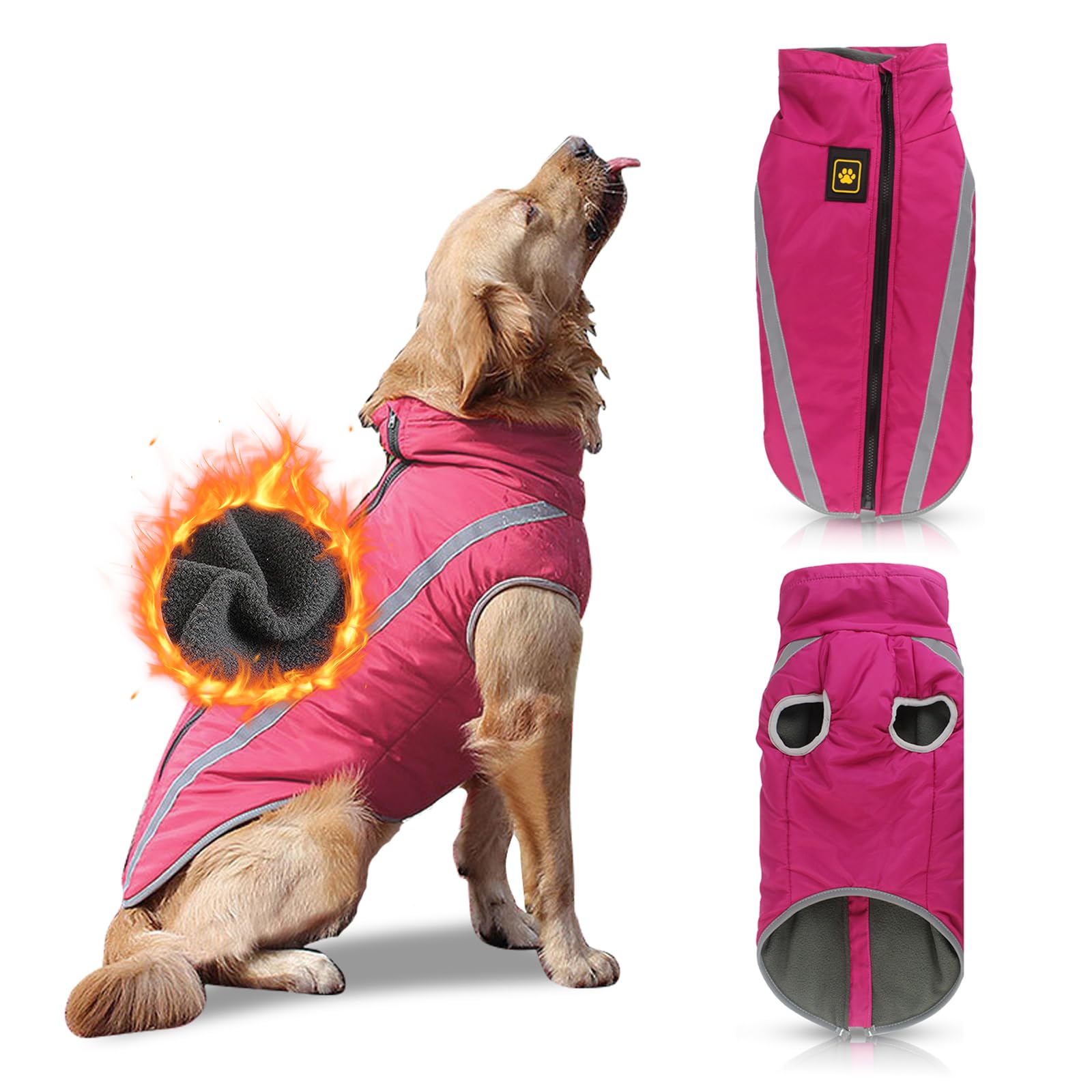 PETCUTE Dog coat Warm Vest Jacket for medium large dogs waterproof dog coat