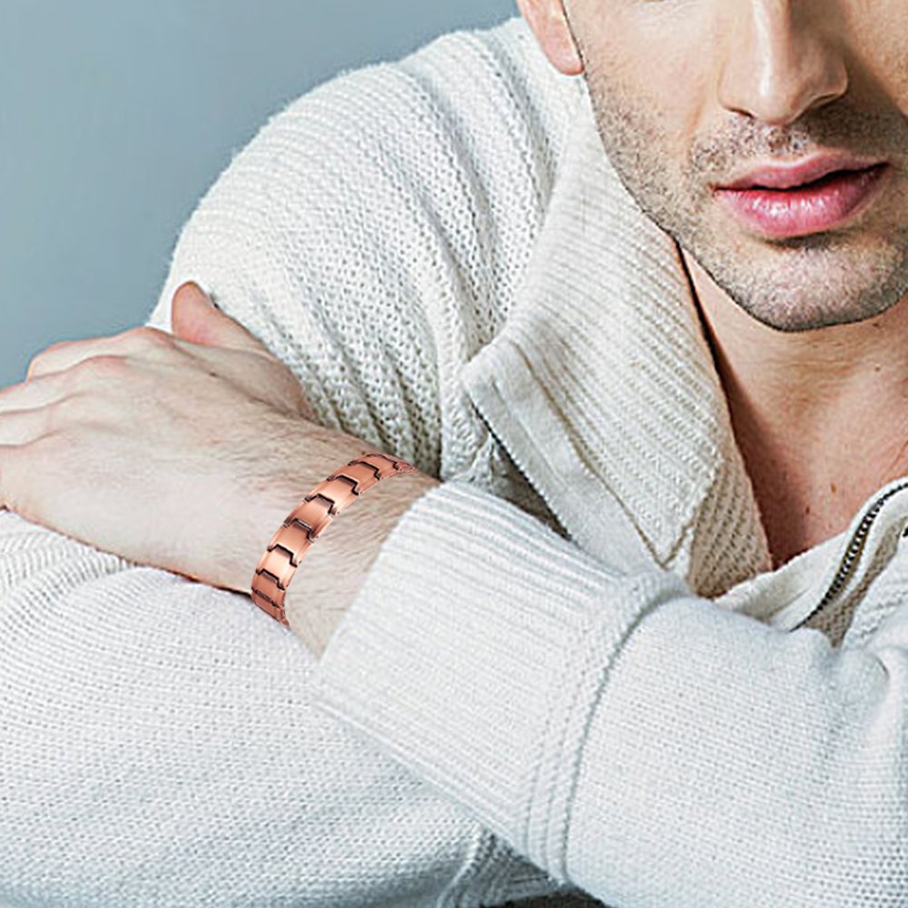 Magnetic Copper Bracelets Pain Relief for Men Women Arthritis Magnet Wristband Fathers Day Gifts By Santune