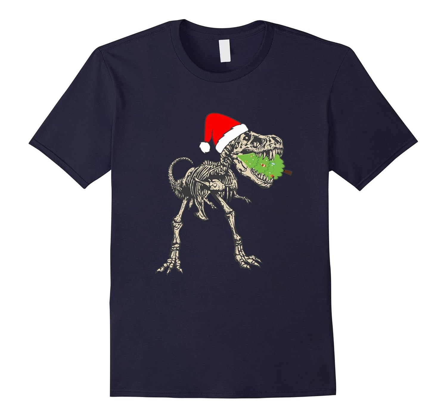 Dinosaur Christmas Tree Tee Shirt - Funny Boys Outfit Gift-Rose