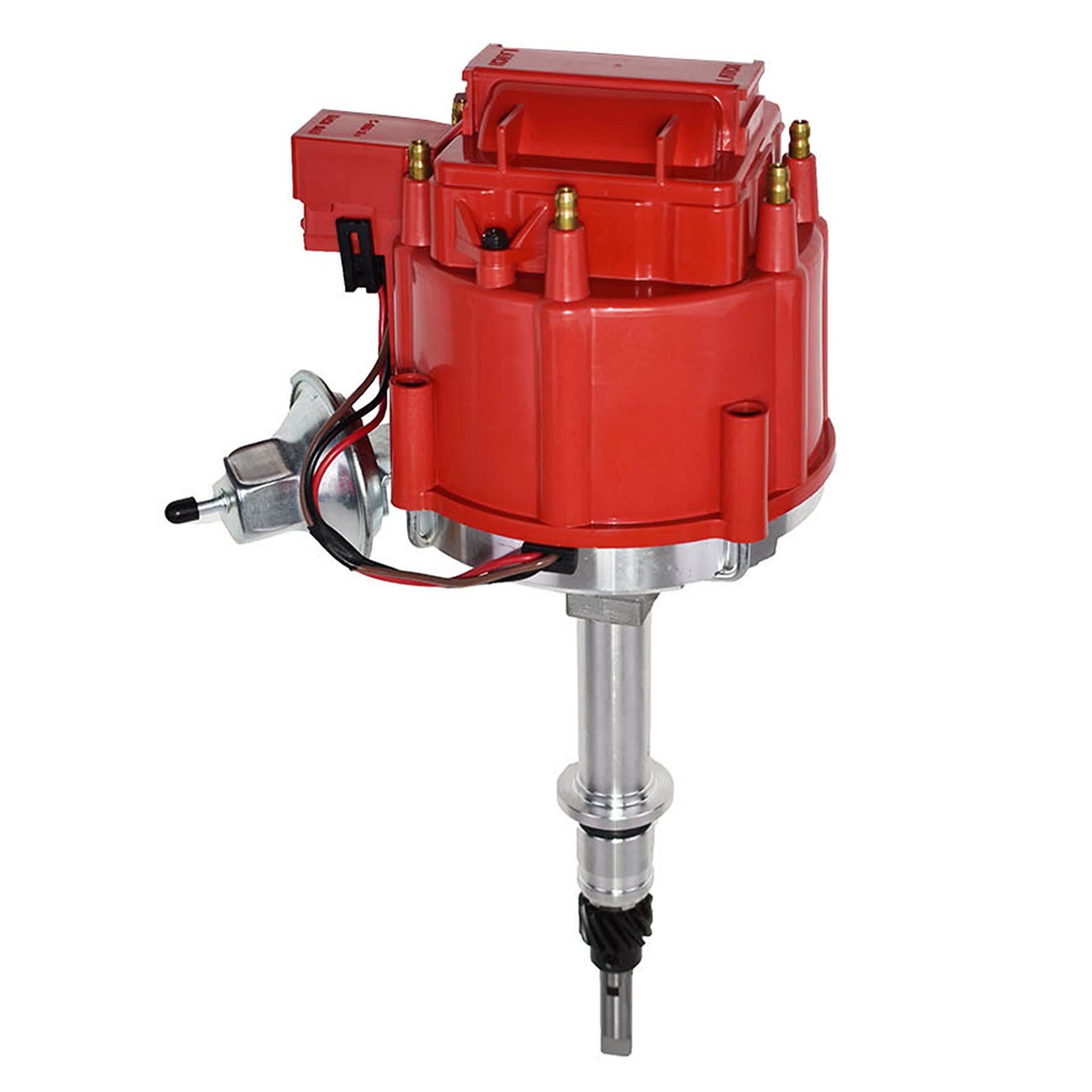 Photo 1 of A-Team Performance - Complete HEI Distributor 65K Coil 7500 RPM - Compatible With Chevrolet Chevy GM GMC Truck Late Model Inline 6 Cylinder 230 250 292 One Wire Installation Red Cap