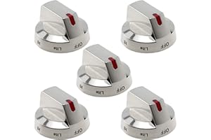 AMI PARTS DG64-00473A Gas Stove Knobs Compatible with Samsung Stove Knobs Replacement NX58F5700WS NX58K7850SS NX58H5600SS NX58J7750SS NX58H5650WS Range Burner Dial Knob(5pcs)
