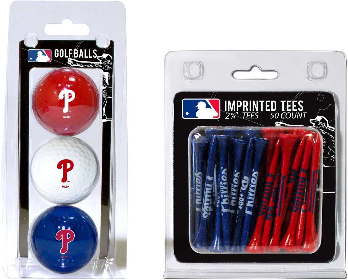 Team Golf MLB Atlanta Braves Logo Imprinted Golf Balls (3 Count) & 2-3/4" Regulation Golf Tees (50 Count), Multi Colored : Sports Fan Golf Balls : Sports & Outdoors