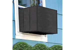 Aozzy Air Conditioner Covers for Window Units Ac Covers for Outside Unit Winter Outdoor Heavy Duty Waterproof Insulation Defender with Adjustable Straps 27.5" W x 19" H x 23" D Inches