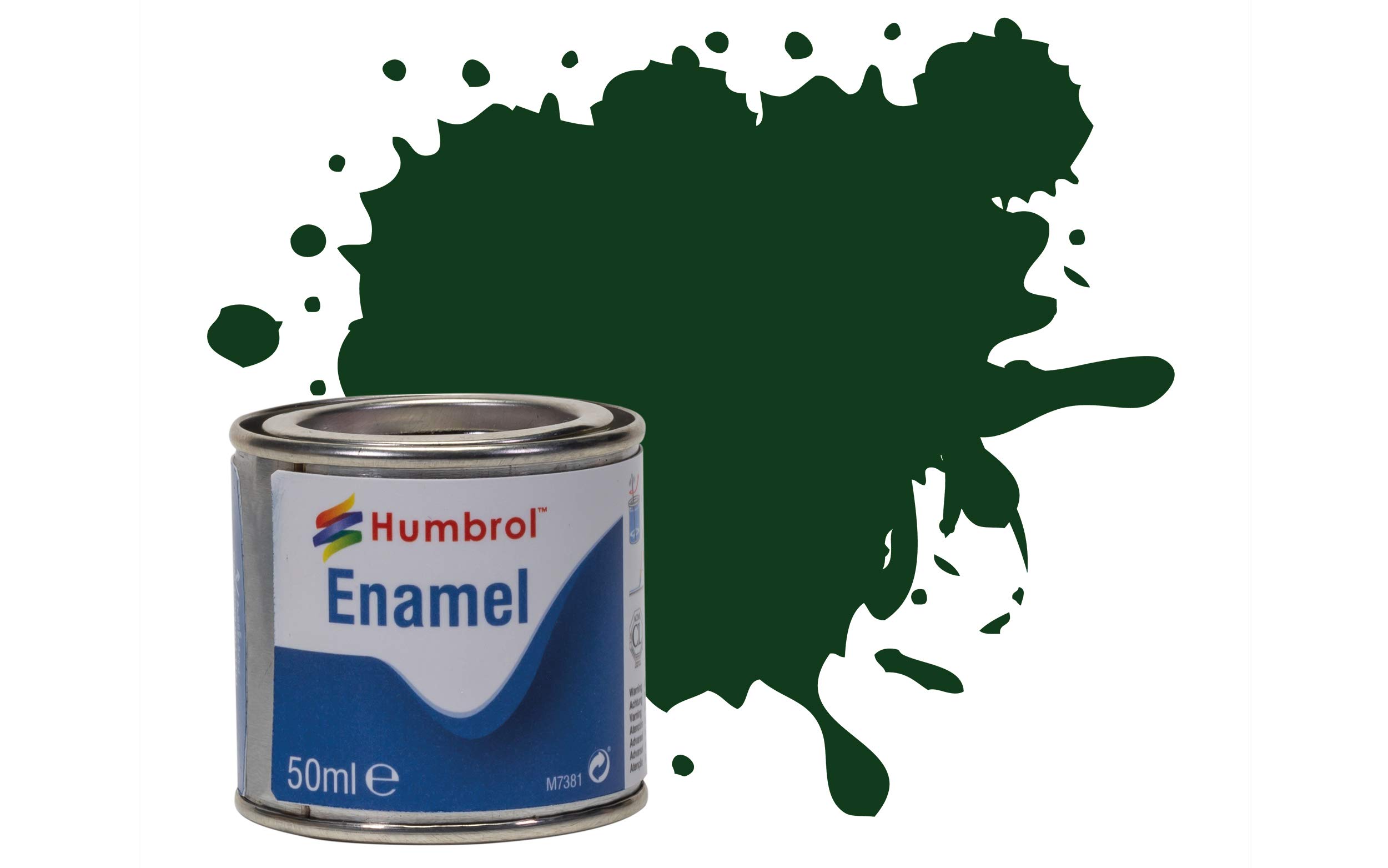 Humbrol Model Paint - AQ0003 No 3 Brunswick Green - Gloss Tinlet No 2 (50ml), Enamel Paints for Models, Plastic, Metal, Wood, Glass, Ceramics and More, Enamel Touch Up Paint - Paint Tin for Craft Kits