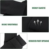 SYEYCW 3 Pairs Kids Shin Guards Sleeves Elastic Football Socks Black 32x9cm view 3