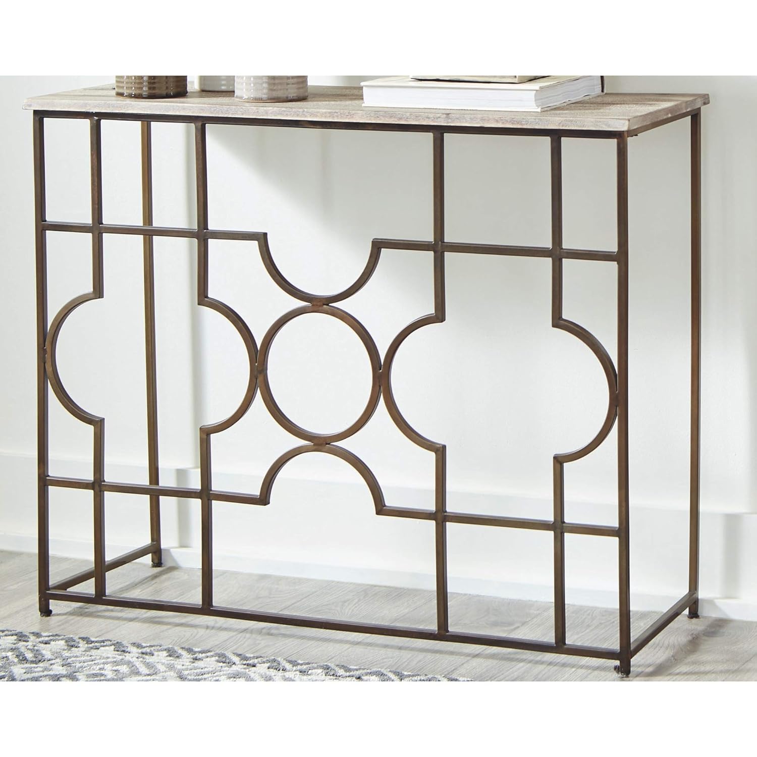 Ashley Furniture Glass Console Table / Tullio Sofa Table By Ashley ...