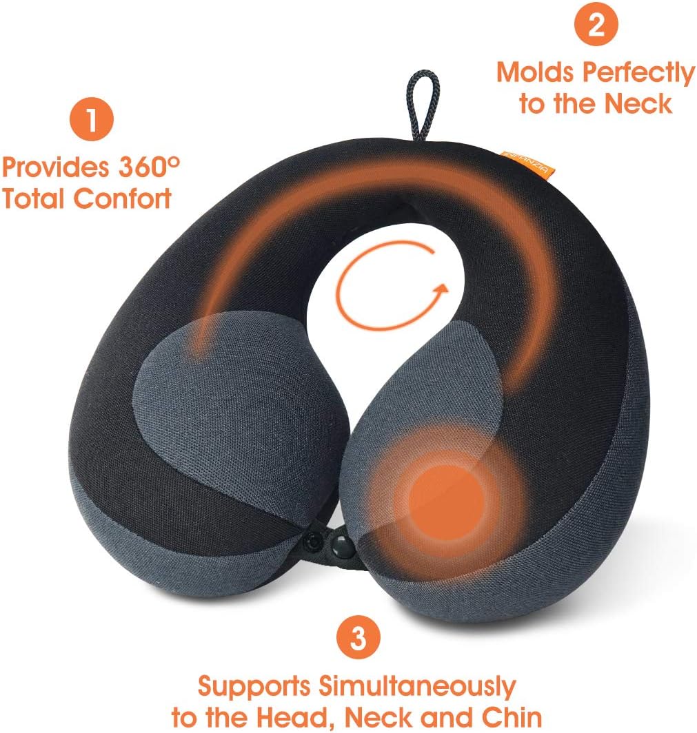 INFANZIA Kids Travel Neck Pillow, Head Neck and Chin Support, Child Size, Gray: Home & Kitchen