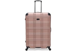 Ben Sherman Nottingham Lightweight Hardside 4-Wheel Spinner Travel Luggage, Rose Gold, 28-Inch Checked