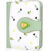 Busnos Women's Wallet Small Wallets for Women Cute Avocado Ladies Women's Wallets Green Bifold Wallet Womens With Zipper Coin Pocket Purses Card Holder for Women