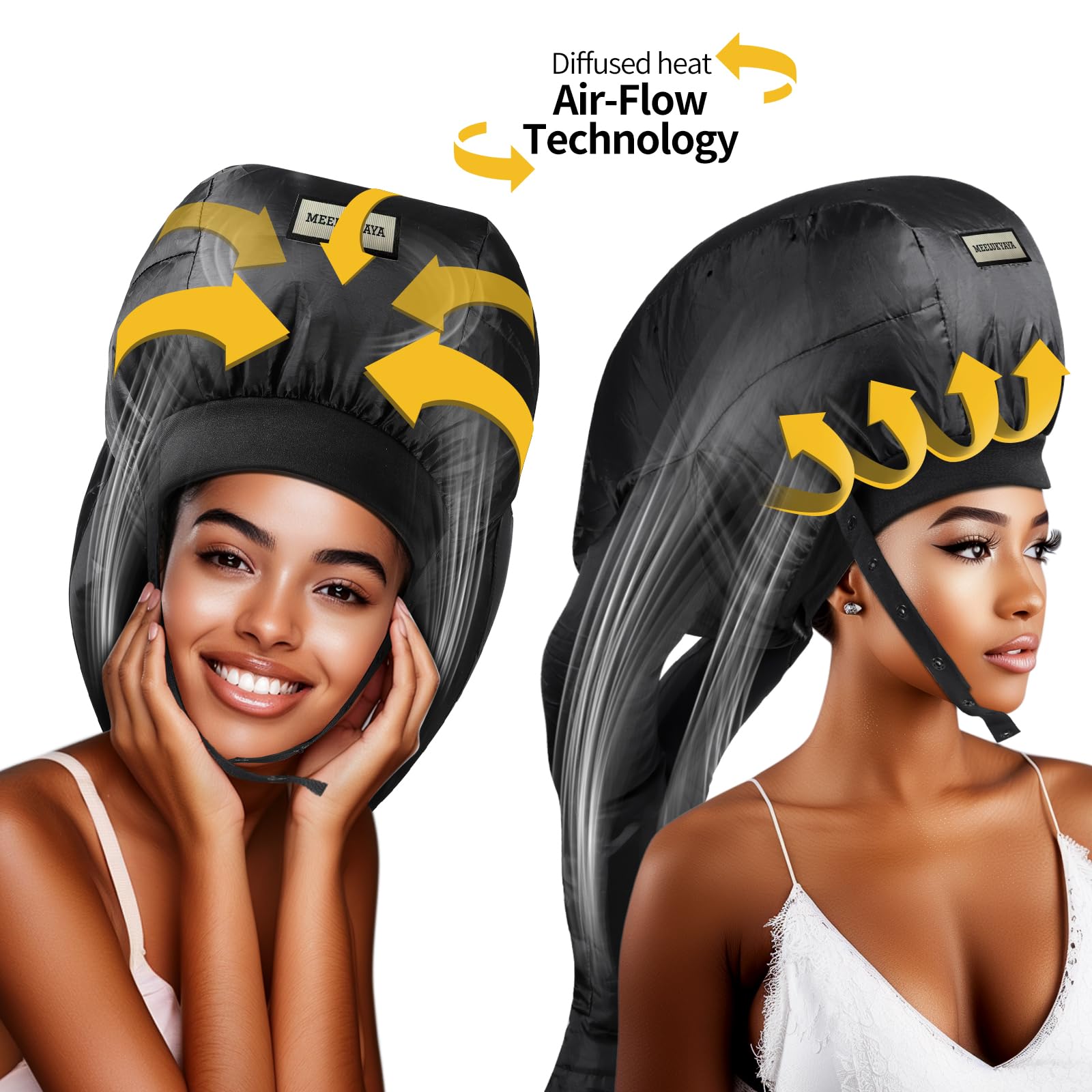 Hair Dryer Diffuser Attachment for Curly Hair,Portable Easy Use for Travel or Apartment,Curly Hair Diffuser Bonnet for Deep Conditioning at Home