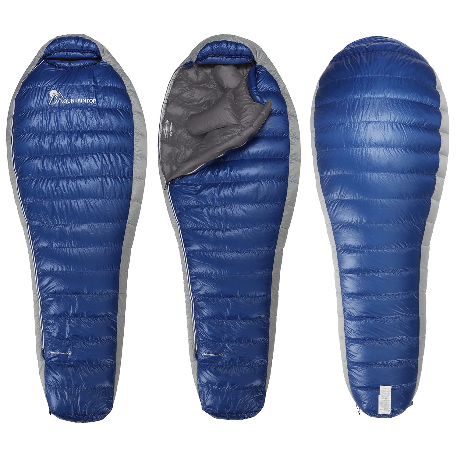 Photo 1 of Mountaintop Ultralight Mummy Sleeping Bags 650 Fill Power Duck Down Suit for 15 Degree F for Camping Hiking Backpacking (800g-Deep Blue)
