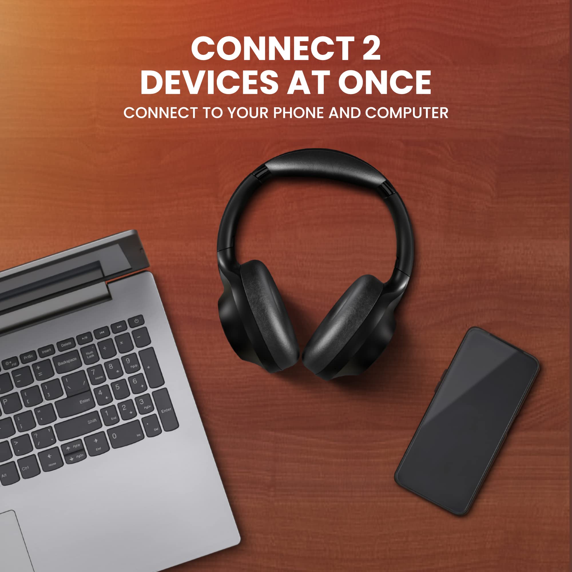 ClearCall 70 - Bluetooth Headphones with Microphone for Work - Removable Boom Mic - Over Ear Office Wireless Headsets for Computer, Wireless Headphones Mic, Bluetooth Headset with Microphone for PC