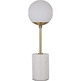 Amazon Brand – Rivet Globe Stick Table Lamp, 19"H, White Marble