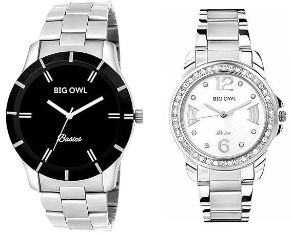 Analogue Multicolour Dial Men and Womens Couple Wrist Watch Combo