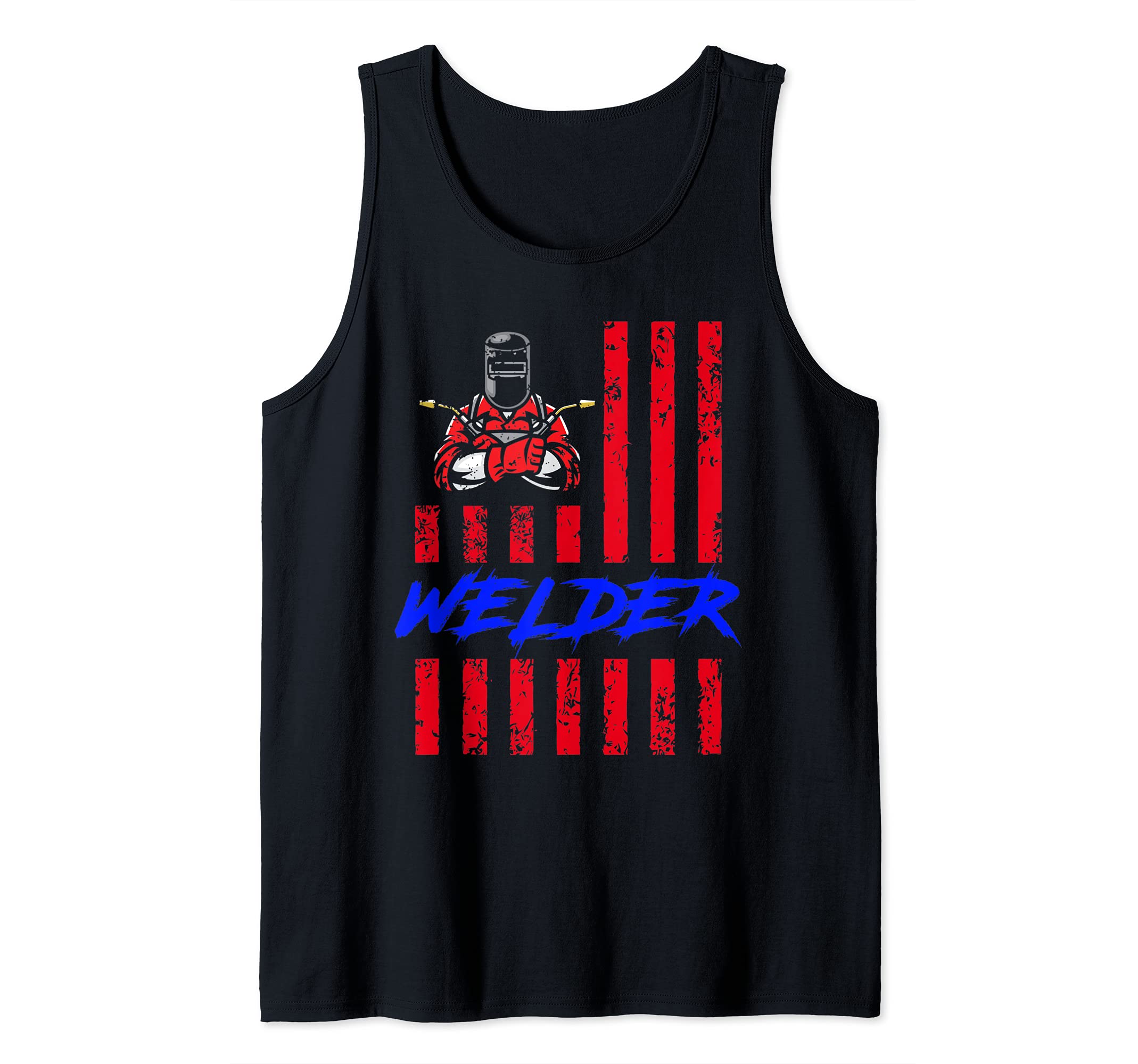 American Flag Patriotic Welder Engineer Welding Engineering Tank Top