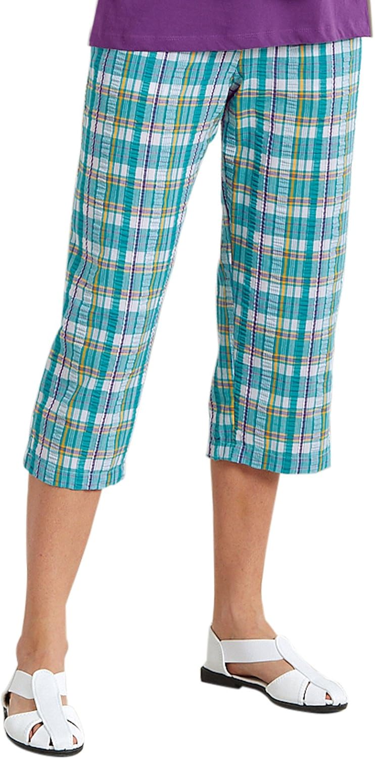 Seersucker Plaid Capri at Amazon Women’s Clothing store