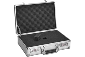 Vilcjson 14 Inch Hard Case with Foam - Hard Carrying Case with Customizable Diced Foam, Dual Combination Locks, Aluminum Alloy Frame Lock Box for Wireless Mic & Camera Gear Storage, Silver
