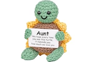 Glydein Gifts for Aunts from Niece Nephew - Handmade Crochet Turtle with Sunflower Shell, Best Aunt Birthday Gifts for Women, Funny Auntie Gift Ideas for Birthday Christmas Mothers Day