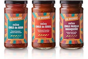 Ya Oaxaca - Salsa Variety Pack - Bright & Flavorful - Includes one each Salsa Pasilla, Arbol, & Agua - Gluten Free, Non GMO, Vegan - 12 Ounces (Pack of 3)