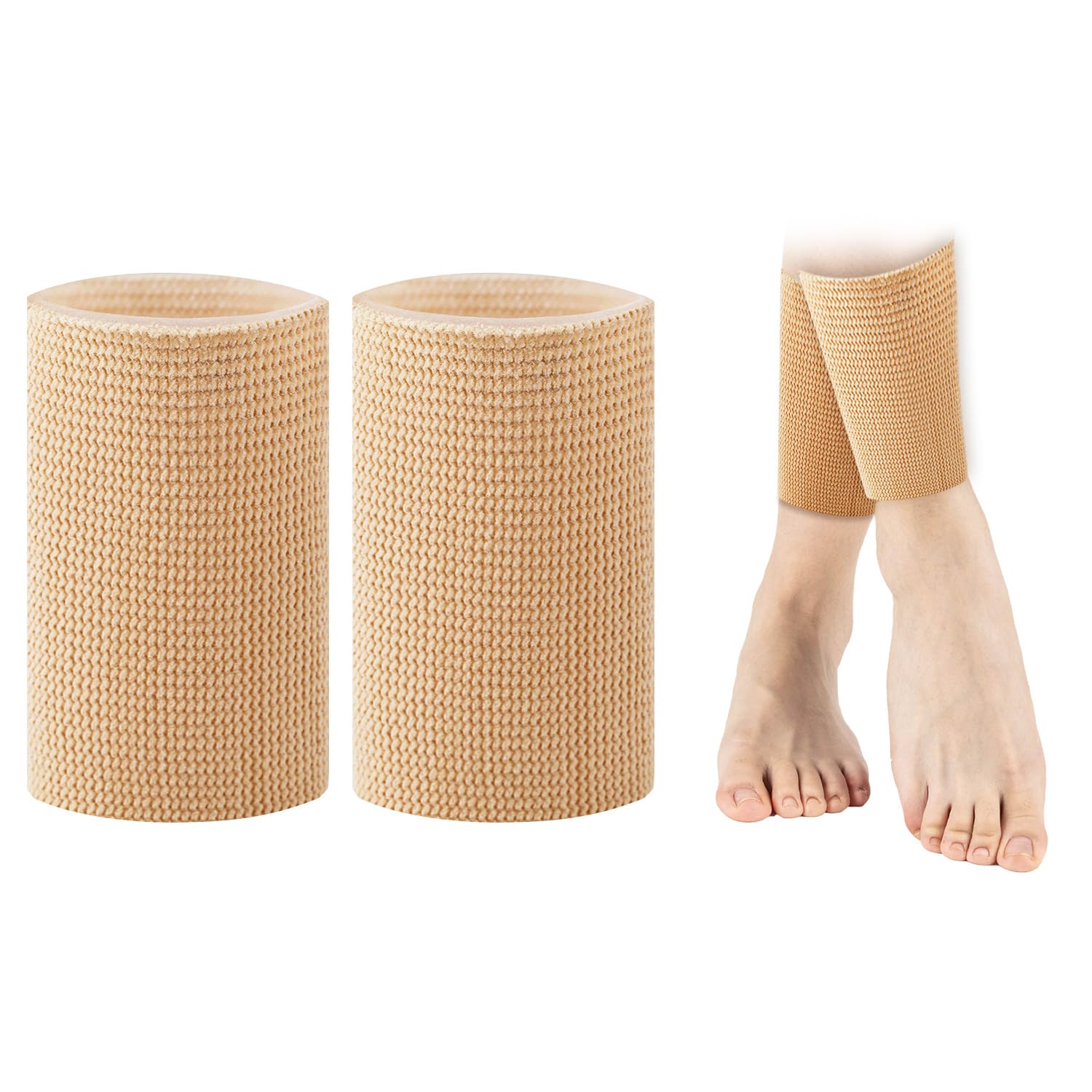 NQEUEPN Ankle Sleeve, Padded Skate Socks Ankle Gel Pads Protector for Boots Moisturizing Gel Skate Guards Ice Skating Protection for Foot Skating Riding Skates Splints Braces