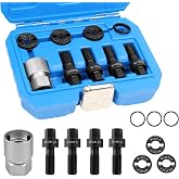 JEUCLEL 8PCS M12 &amp; M14 Wheel Stud Thread Restorer Kit, Reverse Action | M12 x 1.25, M12 x 1.5, M12 x 1.75, M14 x 1.5, O rings, Sedan, SUV, MPV, LCV, Thread Chaser, Repairs Threads, Re-Threader Tool