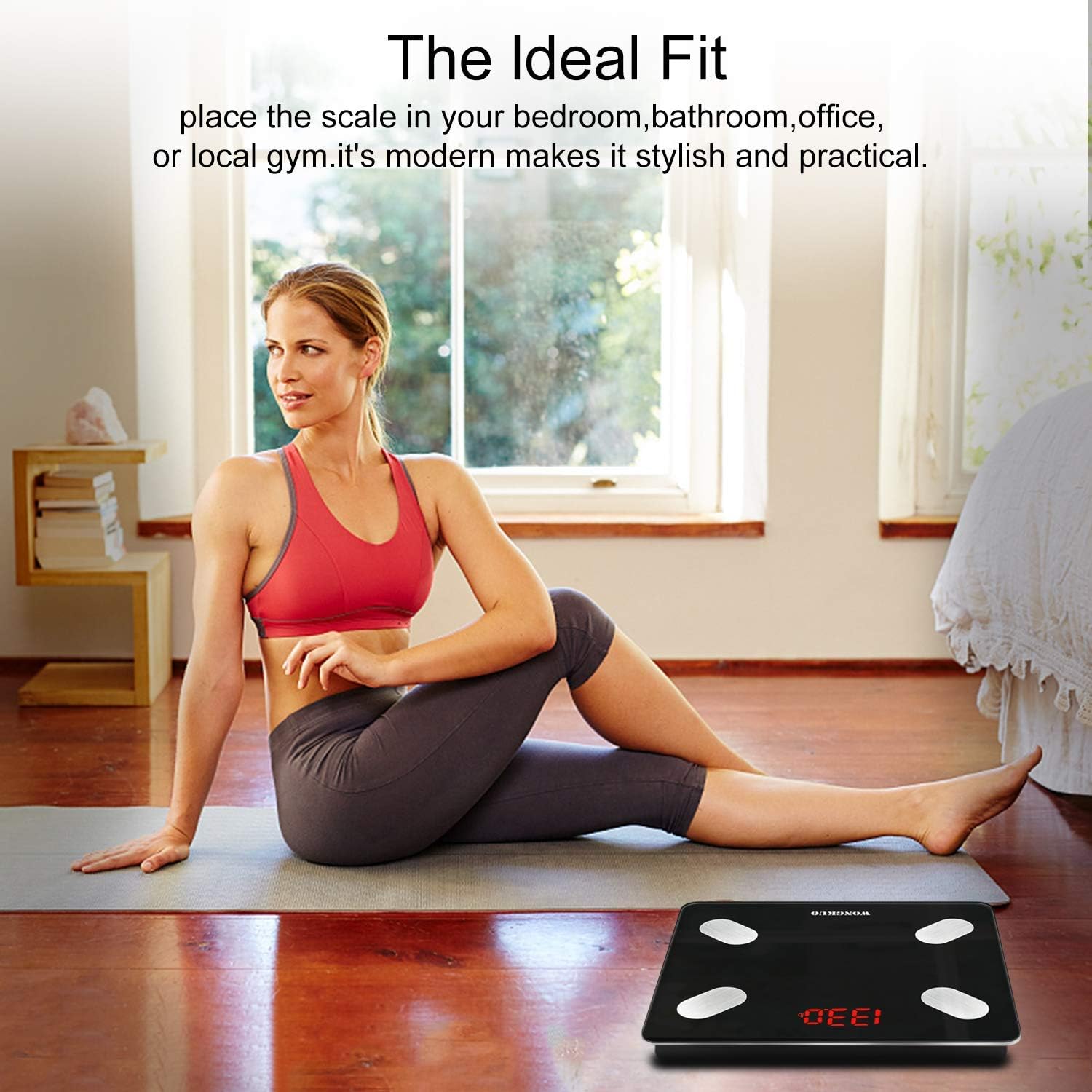Bluetooth Smart Body Fat Scale WONGKUO 24 Key Body Composition Monitor Wireless Digital Bathroom Weight Scale Health Analyzer Free iOS and Android APP,Sync Data with Apple Health,Google Fit or Fitbit: Health & Personal Care