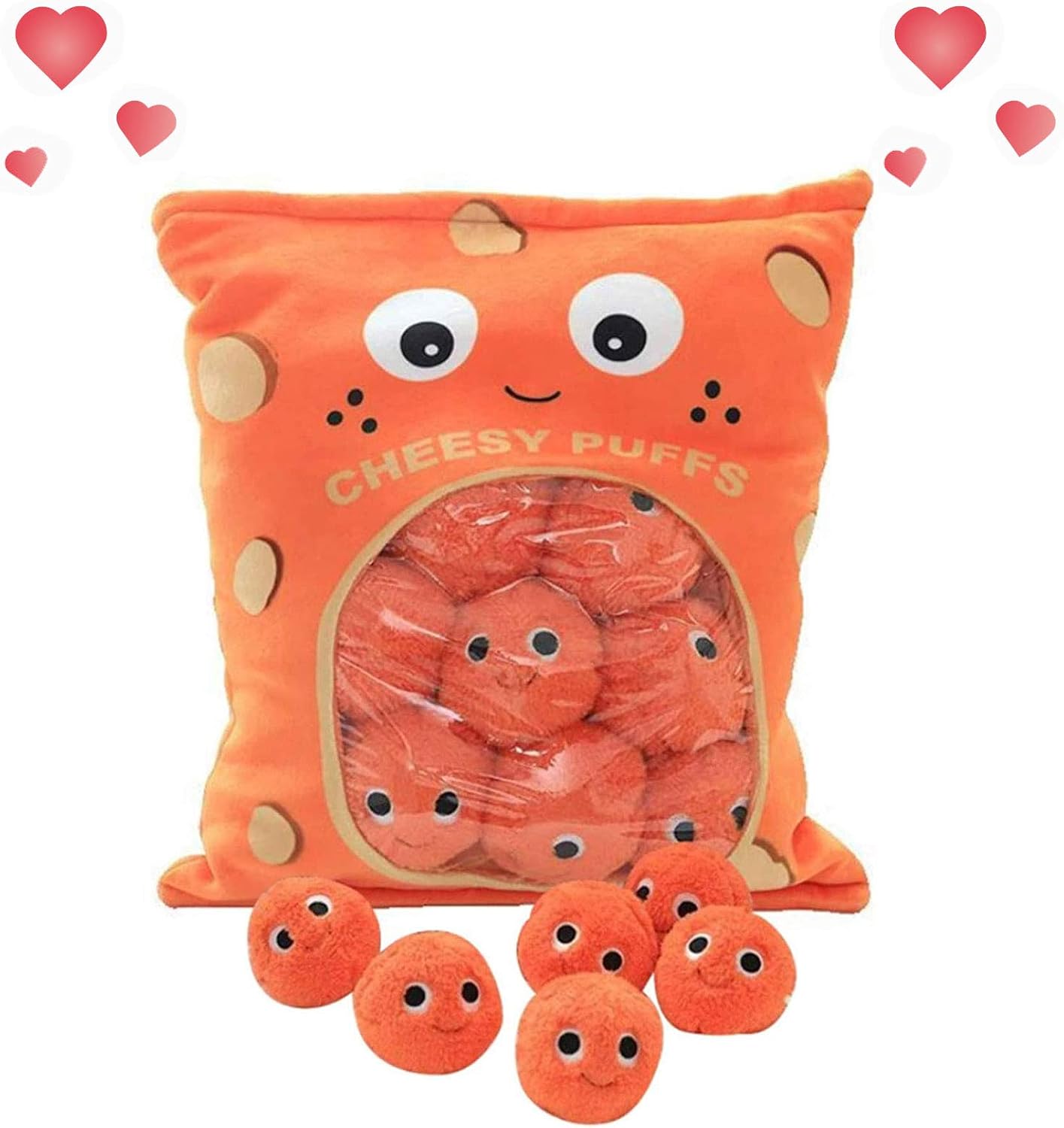 Dhukien Cheesy Puffs Plush Toy, Stuffed Soft Snack Pillow Plush Puff
