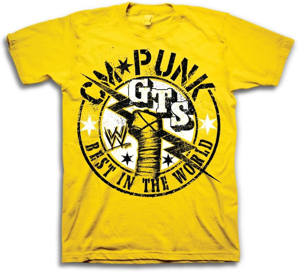 World Wrestling Entertainment WWE cm Punk Gts Best in The World Yellow T-Shirt